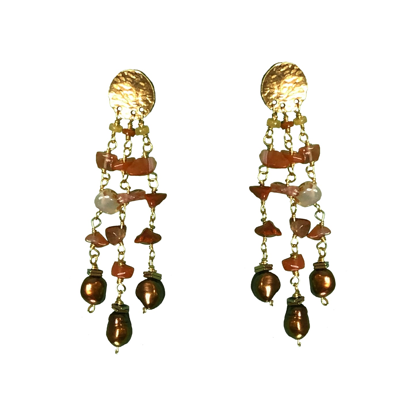 Chocolate Pearls  Earrings  inamullumani