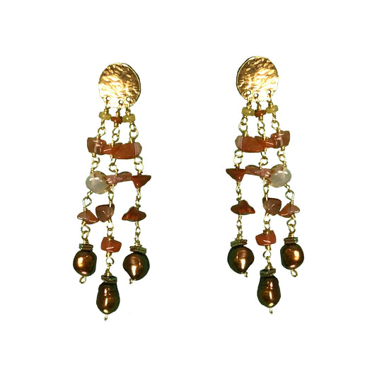 Chocolate Pearls  Earrings  inamullumani