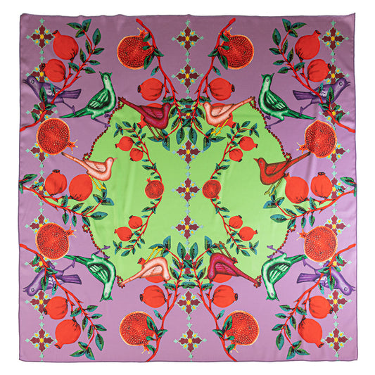 Pomegranates  Scarf  Madina Concept Store  L 88 x W 87